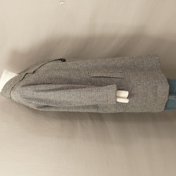 English Light Car Coat Charles Gray London Black & White Weave Cotton Classic S - Picture 3 of 8